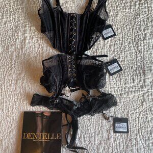 Honey Birdette Rebecca Corset, Waspie, & Thong Set
